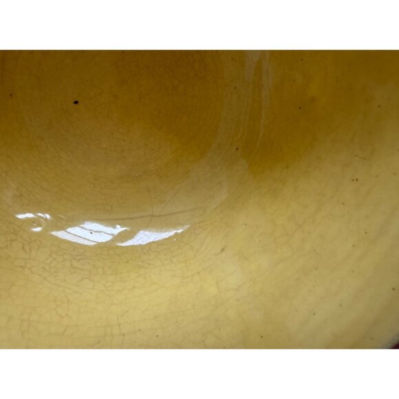 Vintage 30's McCoy Yellow Ribbed Mixing Bowl 7" Farmhouse Primitive - Picture 5 of 11
